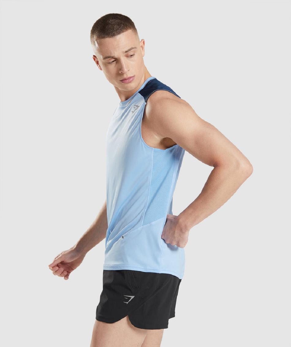 Camiseta Tirantes Gymshark Speed Evolve Hombre Azules | CO 3209AHK